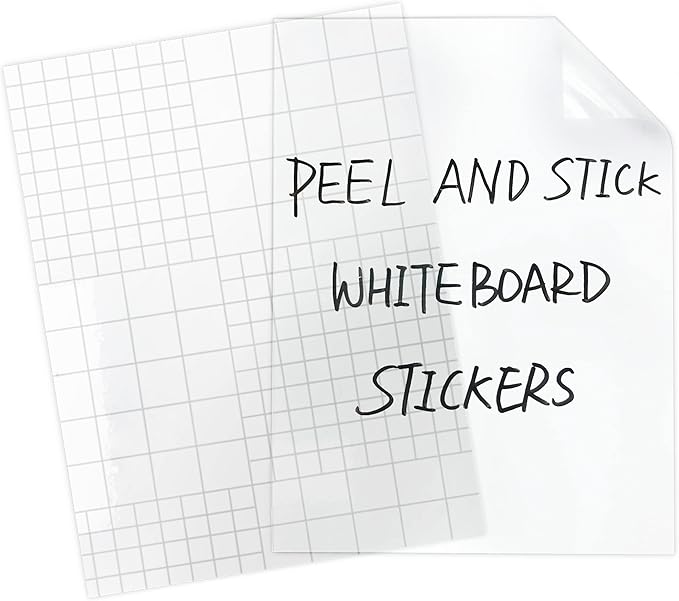 Clear Dry Erase Board Paper-Whiteboard for Fridge-Clear Contact Paper Sheets for Wall-Adhesive Dry Erase Board Sticker for Desk/Refrigerator/Office/Classroom/Wallpaper(8.27''X11.69''X2 Pcs)