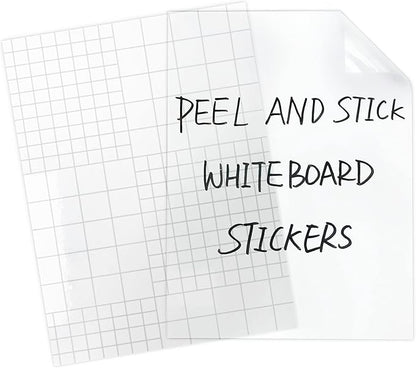 Clear Dry Erase Board Paper-Whiteboard for Fridge-Clear Contact Paper Sheets for Wall-Adhesive Dry Erase Board Sticker for Desk/Refrigerator/Office/Classroom/Wallpaper(8.27''X11.69''X2 Pcs)