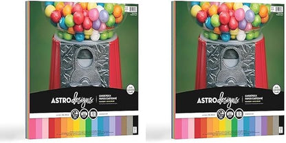 Astrodesigns/Creative Collection Starter Kit Cardstock, 12" x 12", 65 lb/176 gsm 18-Color Assortment, 72 Sheets (46408-03) (Pack of 2)