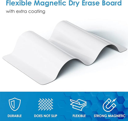 MaxGear 16 X 12 inch Magnetic Dry Erase Whiteboard for Refrigerator, Fridge Whiteboard Sheet Fridge Shopping List Office Notice Board with New Stain Resistant Technology (Include 1 Eraser,6 Markers)