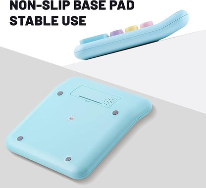 Golcellia Calculators Desktop, Blue Mechanical Calculator, Cute Calculator 12 Digit Desk Basic Calculator Large Display, Dual Power Solar Battery, Office Home School Supplies for Adults & Students