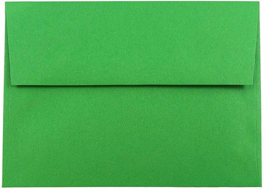 JAM PAPER A7 Colored Invitation Envelopes - 5 1/4 x 7 1/4 - Green Recycled - Bulk 500/Box