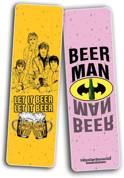 Creanoso Funny Beer Friends Bookmarks (5-Sets X 6 Cards) – Daily Inspirational Card Set – Interesting Book Page Clippers – Great Gifts for Adults and Professionals