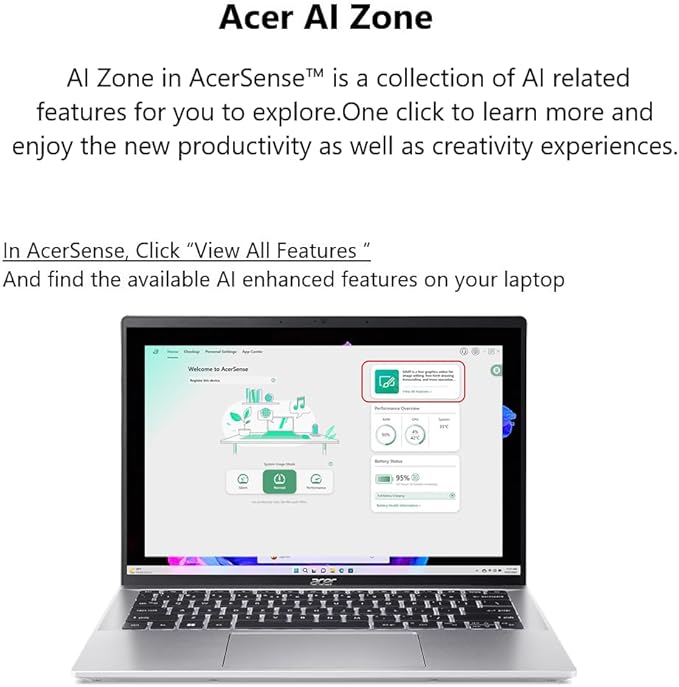 acer Swift Go 14 Intel Evo Thin & Light Laptop | 14" 1920 x 1200 Touch Display | Unlock AI Experiences | Intel Core Ultra 7 Processor 155H | Intel ARC | 16GB LPDDR5X | 512GB SSD | SFG14-72T-718K