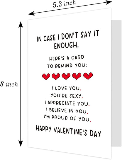 Ogeby Funny Valentine’s Day Card Gifts for Boyfriend Girlfriend, Cute Valentines Day Card for Husband Wife, Romantic Valentines Day Cards Gifts for Women Men, Sweet I Love You Card