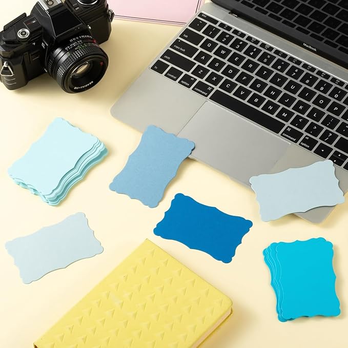 120 Pieces Small Mini Business Cards Vintage Assorted Colors Blank Note Gift for Business Cards, Gift (5 Blue)