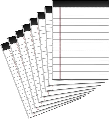 8 Pack Note Pads 4x6 Inch, White Mini Legal Pads, Small Writing Pads, Notepads of College Ruled Paper, Lined Paper Pads, Scratch Pads Mini Notepad for Grocery List, To-Do List, 30 Sheet/Notepad