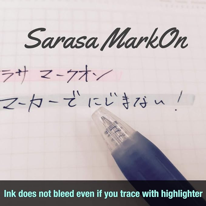 Zebra sarasa Mark on Gel ink 0.5mm ballpoint pens ink color (Black) pack of 6