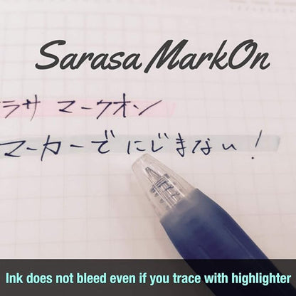 Zebra sarasa Mark on Gel ink 0.5mm ballpoint pens ink color (Black) pack of 6