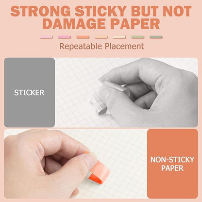 800Pcs Books Tabs for Annotating, Tabs for Notebooks, Sticky Tabs, Morandi Page Markers, Multi-Colored Writeable and Repositionable Book Flags Strip (800Pcs)