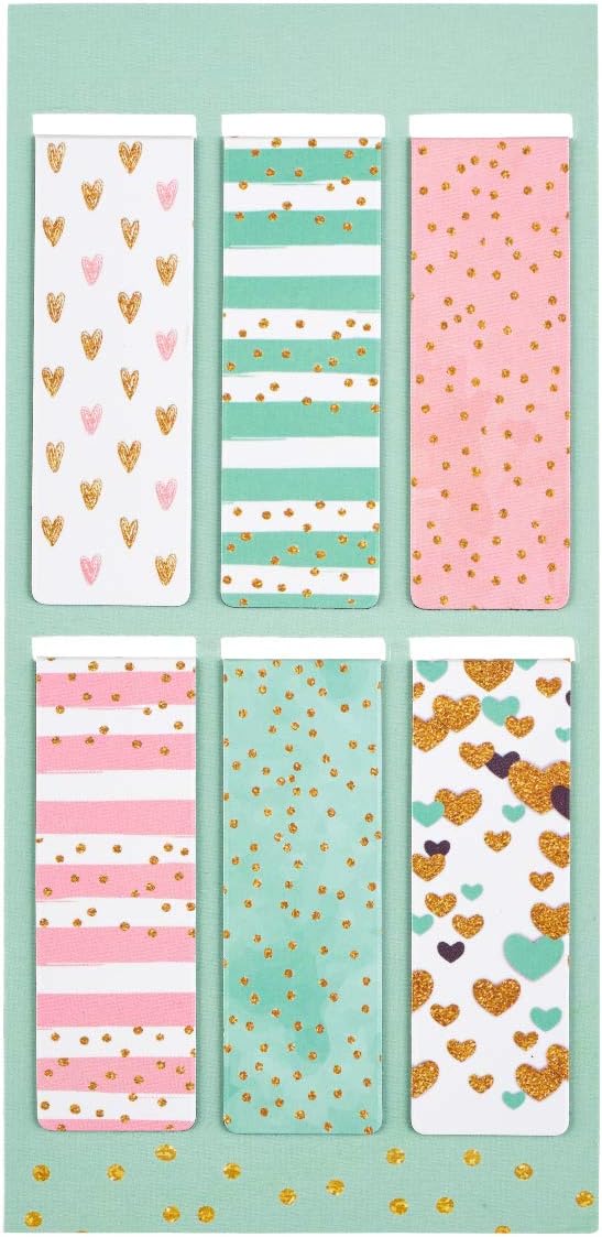 Christian Art Gifts Magnetic Scripture Bookmark Set for Women: Choose Joy Be Kind Just Believe - Inspirational Sparkle Magnetic Bible Verse Pagemarker Set of 6 for Bibles and Books, Size 2.3" and 0.8"