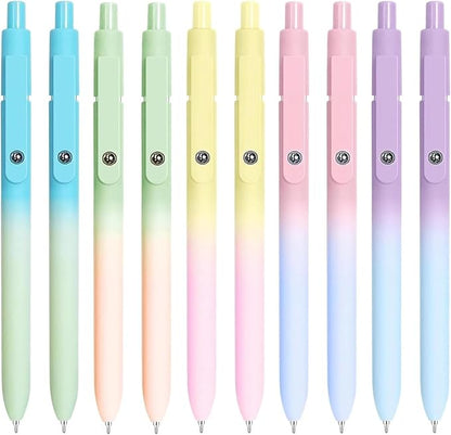 Gel Pens, Easter Basket Stuffers for Kids, Birthday Gifts for Women Teens, Preppy Stuff, Black Ink Pens for Journaling Note Taking, Valentines Gifts for 4-12 Year Old Girl (10 Pcs Gradient)