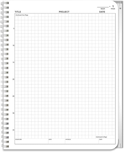 BookFactory Carbonless Lab Notebook (Scientific Grid Format) - Contains Carbon Copies 8.5" x 11", 50 Sets of Pages, 100 Sheets Total - Duplicator Wire-O Bound (LAB-050-WTG-D)