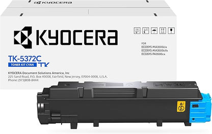 KYOCERA TK-5372C Cyan Genuine Toner Cartridge, Works ECOSYS MA3500cifx / PA3500cx Laser Printers (1T02YJCUS0)