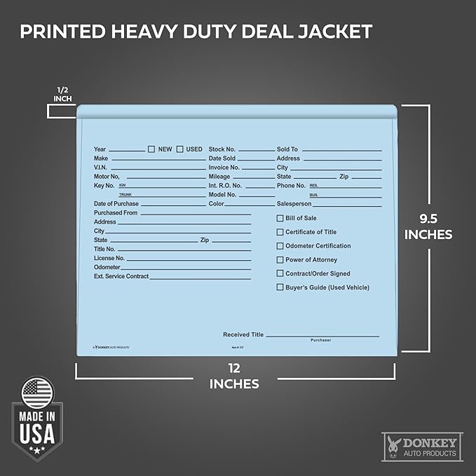 Heavy Duty Deal Jackets - Blue (100 Shrink Wrapped)