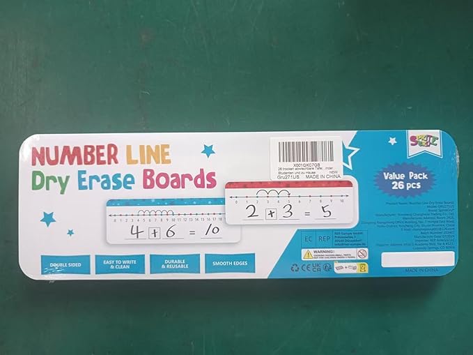 26 Packs Number Line Dry Erase Boards Cards, Double Sided Writable and Erasable Board-0-10 on One Side & 0-20 on Other Side Math White Board for Kids, Students, Classroom and Home (12” x 4”)