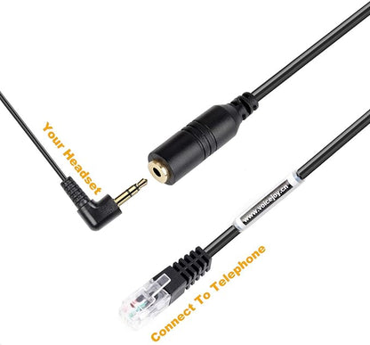 VoiceJoy Headset Adapter/Converter VoIP 2.5mm Headset to RJ9/RJ10 Plug ONLY for Cisco Phones,Cisco 794X 797X 796X 88XX 99XX Series