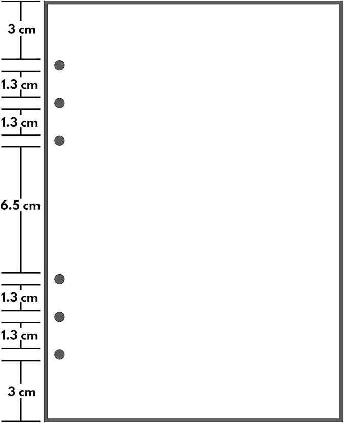 A5 Blank Paper, 160 GSM, 6-Hole Punched, 160 Sheets/320 Pages, White, 148mm x 210mm (5.83 in. x 8.27 in.)
