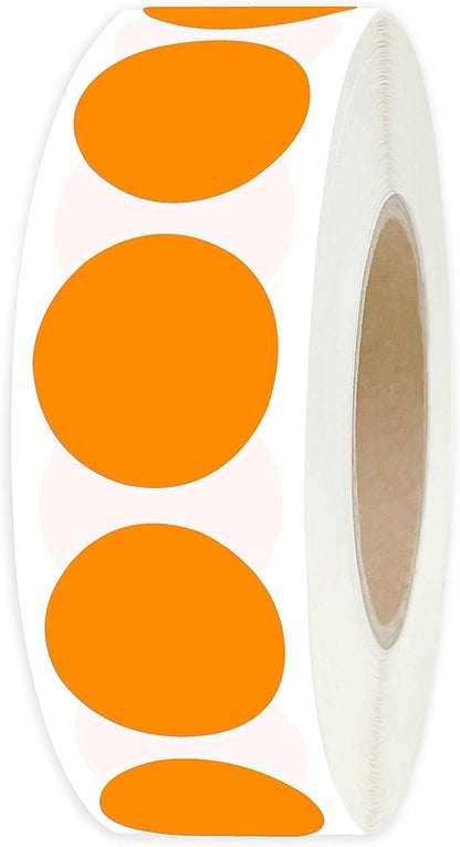 PARLAIM 3/4" Round Color-Coding Circle Dot Labels in Roll, 1000 Stickers, 0.75 inch for Family and Office, Orange