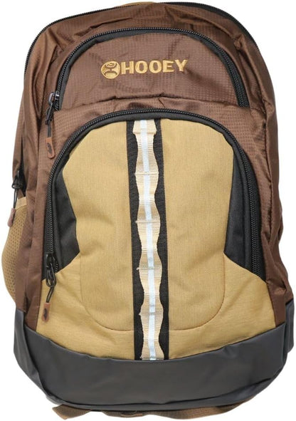 HOOEY Ox 40 Liter Hiking Backpack Rain Cover Hat Strap Laptop Sleeve Hydro Pockets (Brown/Tan)