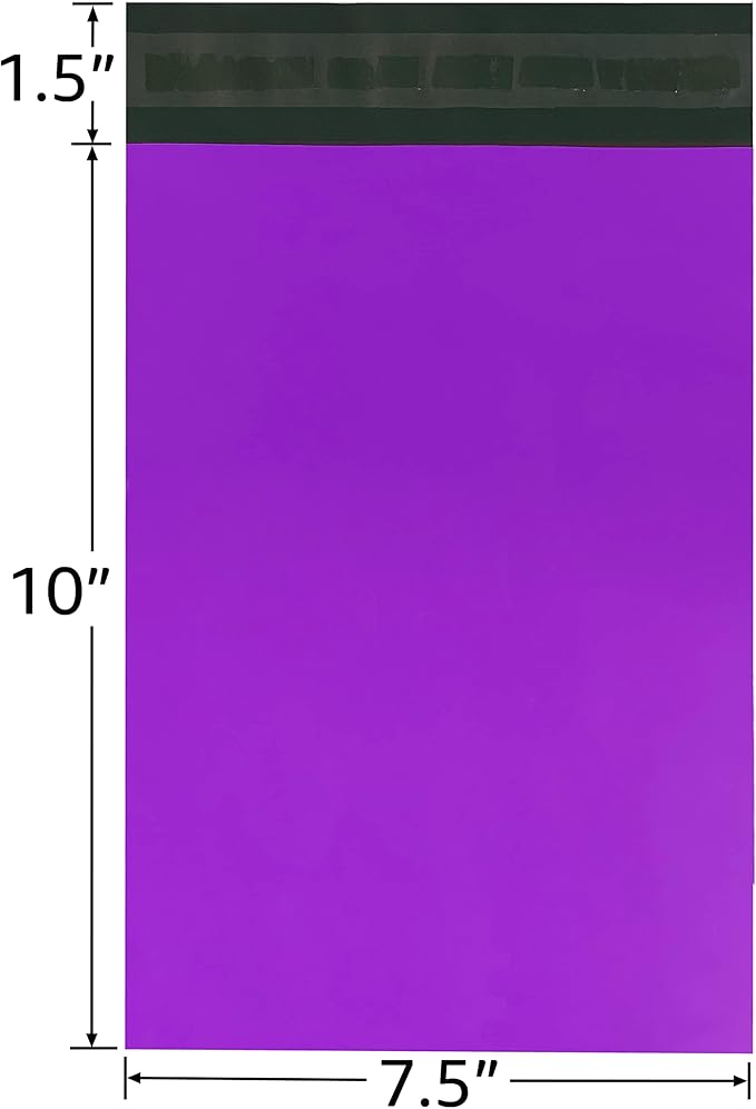 Colored Poly Mailers Pack of: Be creative with your packaging with Colored mailers (Purple, 7.5" x 10.5" pack of 1000)