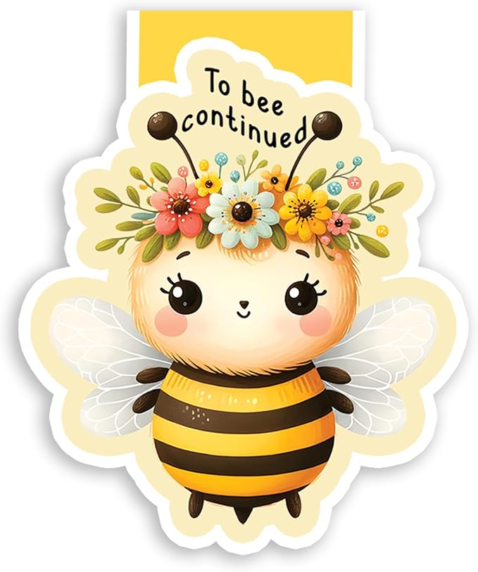 (2Pcs) to Bee Continued Magnetic Bookmark Book Page Markers Gift for Reading Lover Nerd Book Addict Bookish Reader Student Teacher Office Stationery - Size 3"x2.5" When Folded