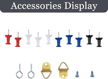 GDMINLO Black Cork Bulletin Board, 17.7 X 13.3 inches with Oak Wood Finish Frame, for Wall Office Home and School (Pins, Eye Bolts, gaskets, Screws)