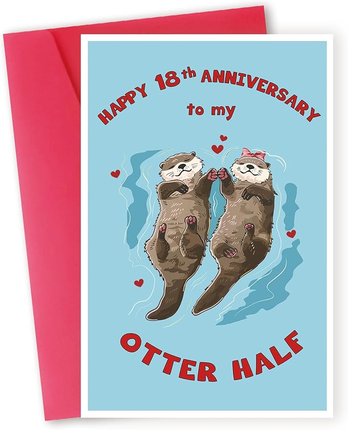 Funny 18th Wedding Anniversary Card for Husband Wife Couple,18 Year Anniversary Card for Dad Mom,Gifts for Girlfriend Boyfriend Anniversary