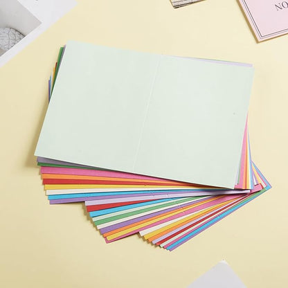 50 Pack Blank Cards Folded Cardstock Thank You Blank Greeting Cards for Invitations, Wedding, Greeting Cards, All Occasion DIY (Multicolor, 4x6)