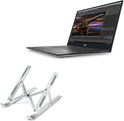 BoxWave Stand and Mount Compatible with Dell Precision 5540 - Compact QuickSwitch Laptop Stand, Portable, Multi Angle Viewing Stand - Metallic Silver