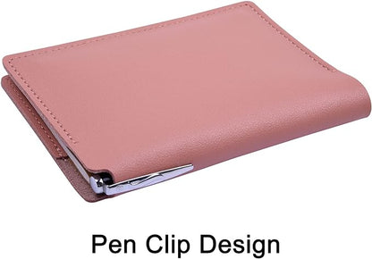 Journal Cover, 2 Pack Wisdompro PU Leather Notebook Cover for Field Notes,or Other 3.5" x 5.5" Pocket Notebooks - Pink