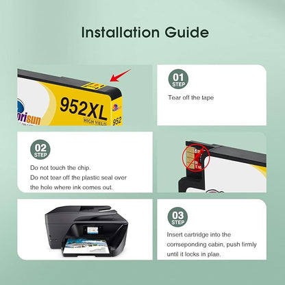 Clorisun 952 952XL Compatible for HP 952XL Ink Cartridges Combo Pack 952 XL Ink Cartridges for HP Printers OfficeJet Pro 8710 7740 8720 8715 8210 8740 8702 Printer(Black Cyan Magenta Yellow, 4-Pack)