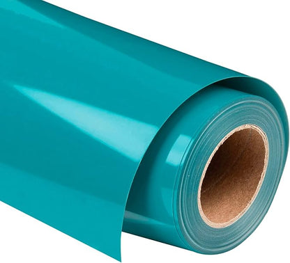 VINYL FROG Teal Heat Transfer Vinyl Roll 12"x12ft Aqua HTV Iron On Vinyl for T-Shirts Garments Bags and Other Fabrics