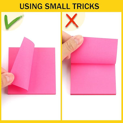 Sticky Notes 3x3 Self-Stick Notes Bright Colors Sticky Notes 8 Pads 80 Sheet/Pad (Rose Red)