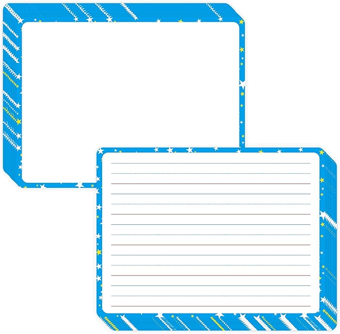 Lined Dry Erase Whiteboard Sheets for Students - Reusable Writing Practice Boards, Classroom & Homeschool Supplies, Teacher Pack of 10, 9”x12”