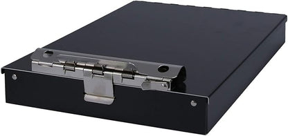 Saunders Metal Clipboard with Storage, Dual Storage Nursing, Letter Size Heavy Duty Contractor with High Capacity Clip and Self Locking Latch, Black, Proudly Made in USA