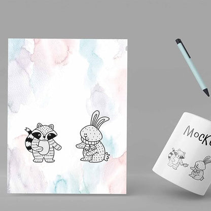 DUGUTUL Watercolor Stationary Paper, 100 gsm Printer Paper 8.5 x 11, 12 designs, Double-Sided, Colored Paper for Writing Letters and Invitations, Writing Paper for Business or Personal Use (96)