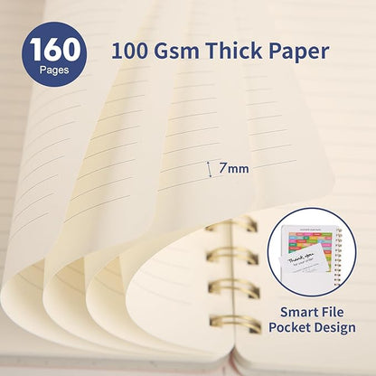 Lined Spiral Notebook College Ruled A5 Journal Book for Note Taking, 160 Pages Writing Journal for Office and Home School Supplies 5.75x8.125 inch - Navy Blue