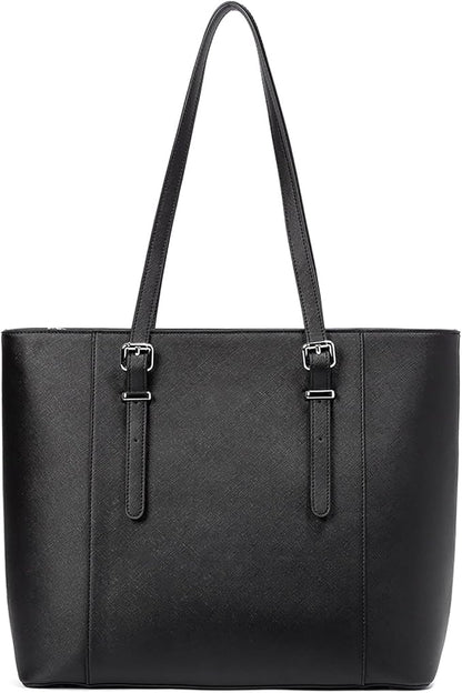 Telena Laptop Tote Bag for Women, 15.6 Inch Shoulder Tote Bag Leather Briefcase for Women, Large Capacity Handbag Bags
