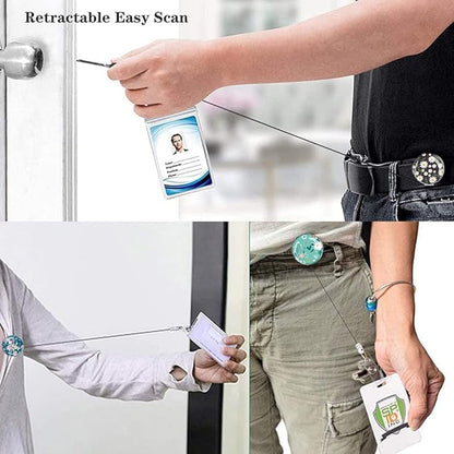 Retractable ID Badge Holder Nurse Badge Reels with Clip Name Card Holders for Office Worker Doctor Nurse (Cute Flowers 3 Pack)