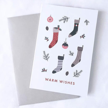 CARDAMONOLY Christmas Cards - Assorted Happy Holidays Cards Boxed with 24 Cards with Envelopes - 6 Designs Per Pack - Seasons Greetings Cards with Scandi Nordic Theme - Blank Xmas Cards