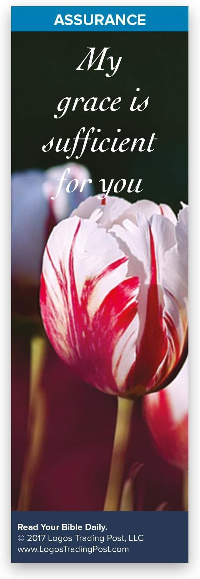 Christian Bookmark with Bible Verse, Pack of 25, Assurance Themed, My Grace is Sufficient for You, 2 Corinthians 12:9