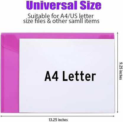 Sooez 32 Pack Plastic Envelopes Poly Envelopes, HeavyDuty File Folders, Clear Folders with Pockets, Folders for Documents Letter A4 Size, Filing Folders, Paper Storage, Office School, 8 Colored