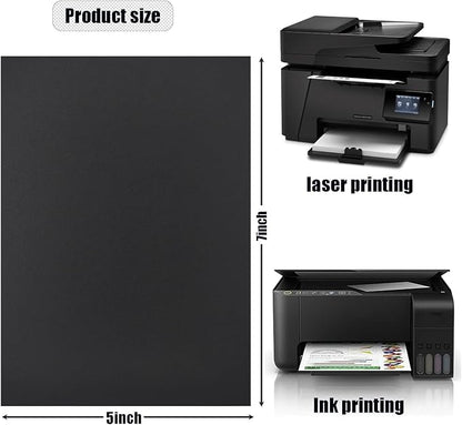 50 Pack 5x7 Black Cardstock Paper Blank Thick Heavyweight 92lb Card Stock for Making Invitations cards, Postcards