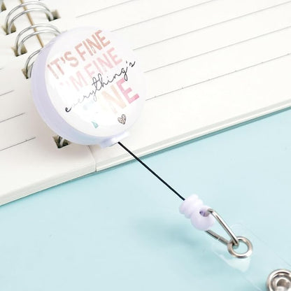 5pcs Badge Reels Holder Retractable with ID Clip for Nurse Name Tag Card Cute Nursing Doctor Teacher Student Medical MD Work Office