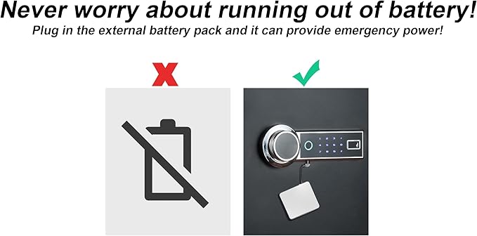 Tenamic Deluxe Biometric Fingerprint Safe Box Smart Touch Screen Fireproof Safe for Home Office Hotel 5.1 Cubic Feet