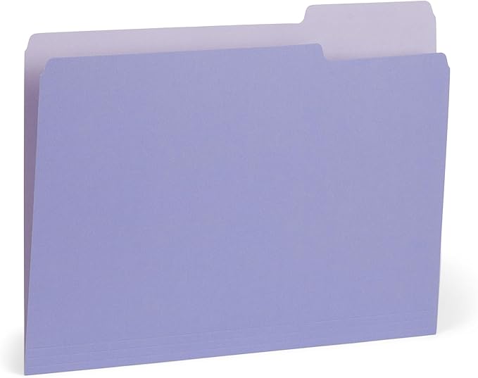 100 Blue Summit Supplies Colored File Folders - Ocean Tone Colors, 1/3 Cut Tabs, Letter Size, 11pt Durable Paper, Decorative Colored File Folders for Files, 100 Pack