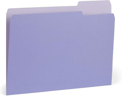 100 Blue Summit Supplies Colored File Folders - Ocean Tone Colors, 1/3 Cut Tabs, Letter Size, 11pt Durable Paper, Decorative Colored File Folders for Files, 100 Pack