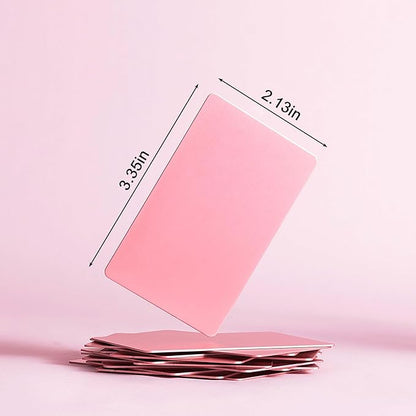 Thick Aluminum Metal Business Cards Anodized Aluminum 86 X 54 X 0.8mm 15 pcs Include Protector Sleeves (Pink)