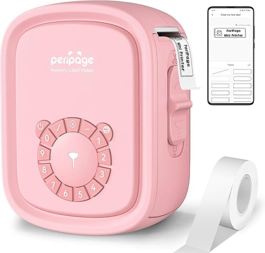 Portable Label Maker Machine P10Pro - Wireless Bluetooth Label Printer with Tape Included, Multiple Templates, Easy to Use for Office and Home Organization, USB Rechargeable（Pink）